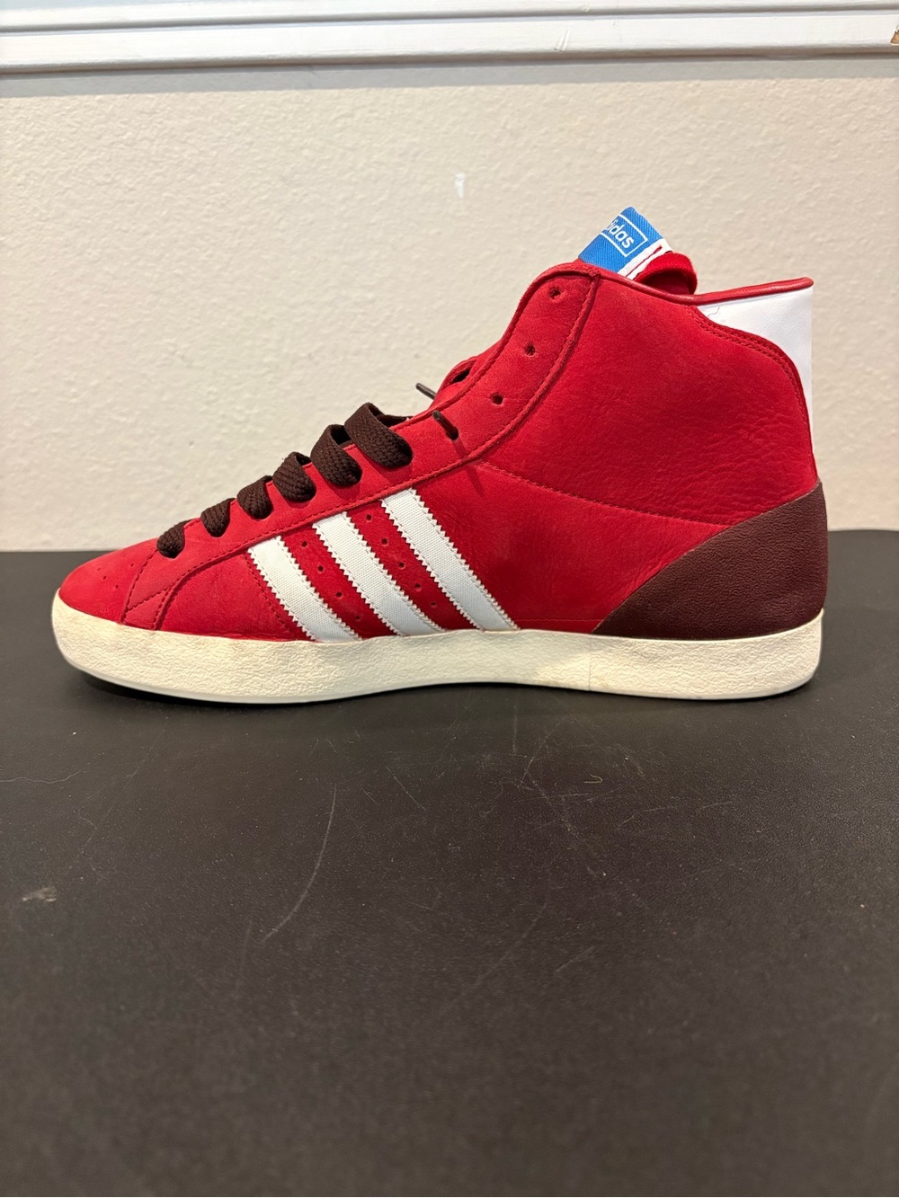 Adidas Basket Profi Red Suede High Top Sneakers Men’s Size 11.5 G60894 Worn Once - Picture 5 of 9